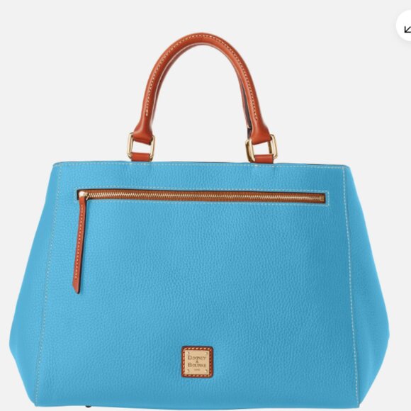 Dooney & Bourke Sky Blue Pebble Grain Zip Satchel - Picture 1 of 6